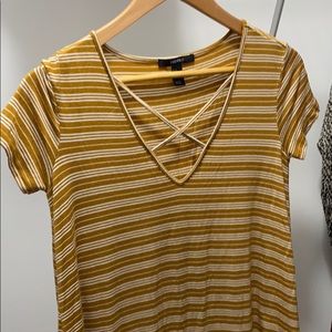 Comfortable Forever 21 yellow and white dress